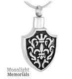 Fleur-de-lis Urn Cremation Pendant Ash Holder Memorial Necklace