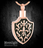 Fleur-de-lis Urn Cremation Pendant Ash Holder Memorial Necklace