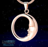 Moon Face Crescent Urn Cremation Pendant Ash Holder Memorial Necklace