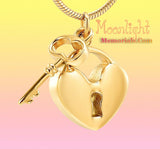 Heart Lock and Key Urn Cremation Necklace