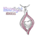 Heart Eye Crystal Urn Cremation Necklace