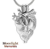 Heart Human Locket Urn Cremation Pendant Ash Holder Memorial Necklace