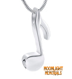 Music Note Musical Urn Cremation Necklace