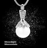 Pearl Crystal Urn Cremation Pendant Ash Holder Memorial Necklace