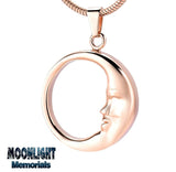 Moon Face Crescent Urn Cremation Pendant Ash Holder Memorial Necklace