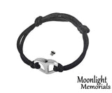 Heart Stainless Steel Nylon Cylinder Urn Cremation Bracelet