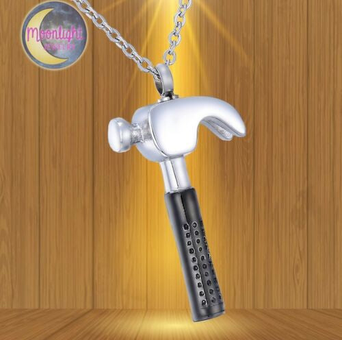 Hammer Contractor Tool Cremation Urn Keepsake Ashes Memorial Necklace