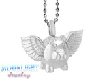 Pig Angel Wings Fly Urn Keepsake Ashes Memorial Necklace