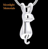 Cat Kitty hold on Cremation Urn Keepsake Ashes Memorial Necklace