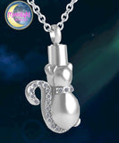 Cat Crystal Pet Cremation Urn Keepsake Ashes Memorial Necklace