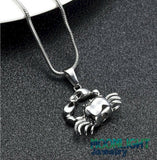 Crab Crystal Cancer Pet Cremation Urn Keepsake Ashes Memorial Necklace