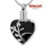 Heart Embossed Rose Vines Cremation Hour Glass Urn Keepsake Ashes Memorial Necklace