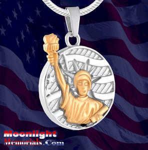 Statue of Liberty Cremation Urn Keepsake Ashes Memorial Necklace