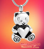 Teddy Bear Heart Urn Cremation Necklace