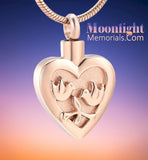 Dove Heart Peace Bird Urn Cremation Necklace