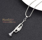 Trumpet Music Cremation Urn Keepsake Ashes Memorial Necklace