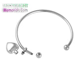 Heart Bangle Stainless Steel Cremation Memorial Urn Ashes Bracelet