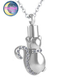 Cat Crystal Pet Cremation Urn Keepsake Ashes Memorial Necklace