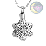 Daisy Flower  Crystal Cremation Urn Keepsake Ashes Memorial Necklace