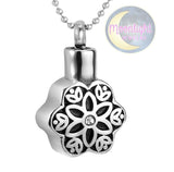 Flower Crystal Cremation Urn Keepsake Ashes Memorial Necklace