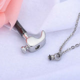 Hammer Contractor Tool Cremation Urn Keepsake Ashes Memorial Necklace