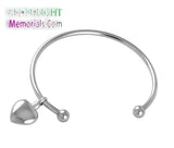 Heart Bangle Stainless Steel Cremation Memorial Urn Ashes Bracelet