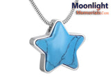 Star Blue Silver Cremation Urn Keepsake Ashes Memorial Necklace