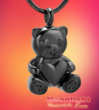 Teddy Bear Heart Urn Cremation Necklace