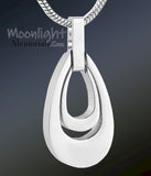 Teardrop Double Cremation Urn Keepsake Ashes Memorial Necklace