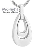 Teardrop Double Cremation Urn Keepsake Ashes Memorial Necklace