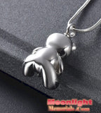 Teddy Bear Heart Urn Cremation Necklace