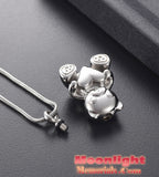 Teddy Bear Heart Urn Cremation Necklace