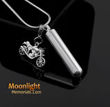 Motorcycle Bike Cylinder Silver Cremation Urn Keepsake Ashes Memorial Necklace