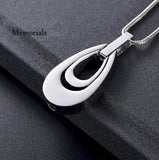 Teardrop Double Cremation Urn Keepsake Ashes Memorial Necklace