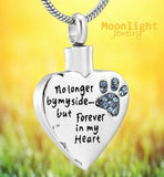 Forever In My Heart Paw Pet Cremation Urn Keepsake Ashes Memorial Necklace