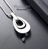 Teardrop Double Cremation Urn Keepsake Ashes Memorial Necklace