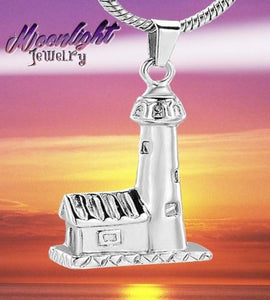 Lighthouse House Cremation Urn Keepsake Ashes Memorial Necklace