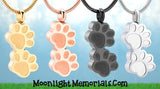 Paw Print Dog Cat Pet Urn Cremation Necklace