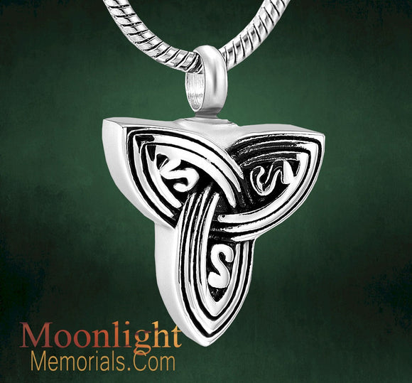 Celtic Knot Cross Irish Cremation Urn Keepsake Ashes Memorial Necklace