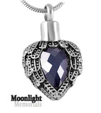 Birthstones Crystal Locket Cremation Urn Ashes Holder Memorial Necklace