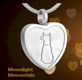 Cat Heart Kitty Pet Urn Cremation Pendant Ash Holder Memorial Necklace