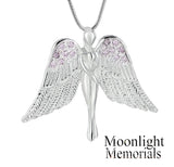 Angel Wings Crystal Urn Keepsake Ashes Memorial Necklace