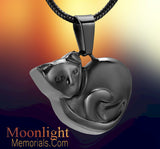 Kitty Sleeping Cat Pet Urn Cremation Necklace