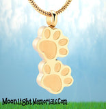 Paw Print Dog Cat Pet Urn Cremation Necklace