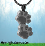 Paw Print Dog Cat Pet Urn Cremation Necklace