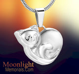 Kitty Sleeping Cat Pet Urn Cremation Necklace