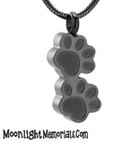 Paw Print Dog Cat Pet Urn Cremation Necklace