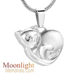 Kitty Sleeping Cat Pet Urn Cremation Necklace