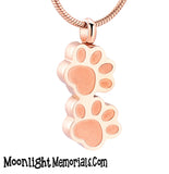 Paw Print Dog Cat Pet Urn Cremation Necklace