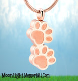 Paw Print Dog Cat Pet Urn Cremation Necklace